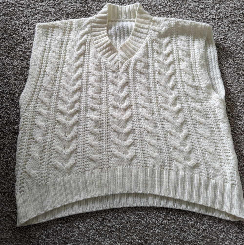 White Knit Pullover